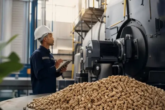 Biomass pellets for industrial boilers