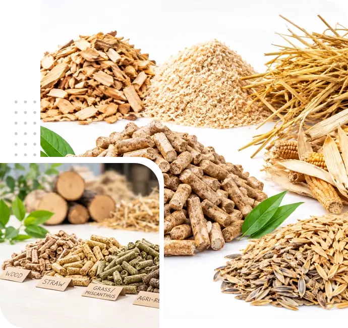 Raw materials used for biomass pellet production
